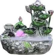 Tabletop Water Fountain Indoor Fountain Tabletop Fountain Waterfall Fountains Relaxation Water Feature Feng Shui Zen Meditation Desktop Fountain with Rotatable Ball and Pump for Home Office Indoor Spa