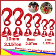 2Pcs 6mm/8/10mm Hammerlock Eye Sling Hook Safety Chain Caravan Trailer Connector