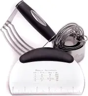 (3 Pcs) Pastry Blender Dough Set, Kitchen Baking Pastry Cutter Stainless Steel