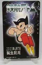 Astro Boy Atom Telephone Card Osamu Tezuka Japanese Manga Anime 2003 Unused