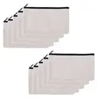 10 Pcs Blank DIY Craft Bag Canvas Pen Case Blank Makeup Bags - Canvas8530