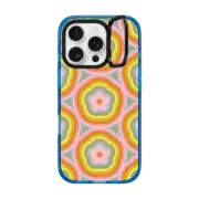 iPhone 16 Pro Impact Ring Stand Case MagSafe Compatible Groovy Flowers