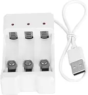 A03 USB Battery Charger for AA AAA Rechargeable Batteries, 3 Slot White ABS, Eco-Friendly, High Temperature Strong