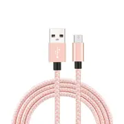 Catzon 1M 2M 3M 1Pack Micro USB Cable Nylon Braided Phone Cable Fast Charger Cable USB Cord -Pink White