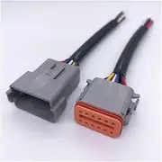 DT Connector 2/3/4/6/8/12P DT Grey Connector Kit, Wire Connector Plug 2 3 4 6 8 12 Pin Seal Male Female 22-(DT-12P)