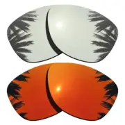 Silver&Orange Red Polarized Replacement Lenses for-Oakley Jupiter Sunglasses