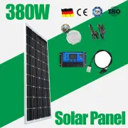 12V 380W Solar Panel Kit Mono Fixed Caravan Camping Power Battery Charging Home