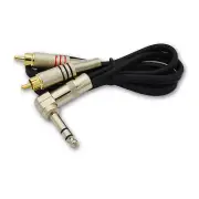 6.35mm Stereo Right Angle plug Male to Dual RCA Male DIY Y Splitter Cable