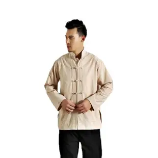 【巴黎精品】唐裝漢服上衣(棉麻盤扣薄款長袖男上衣9色a1bx6)