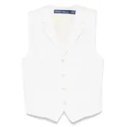 [Ralph Lauren] Ralph Lauren Linen Waistcoat 6 US WHITE