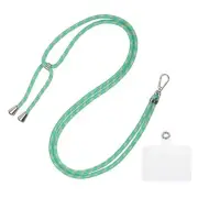Phone Lanyard Adjustable Neck Lanyard with Transparent Patch Green Yellow