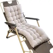 N/A Gray Lounge Chair Cushion with Ties for Indoor/Outdoor Recliner Soft Sofa Mat for Chaise Lounger and Long Bench 61"X19"X3"