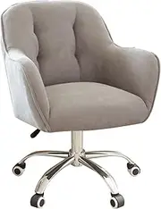 SJIALEN Home Office Chair, Mid-Back Ergonomic Computer Desk Chair with Mute Casters Swivel Armchair Modern Home Bedroom Office Chair Desk Chairs(Light Gray)