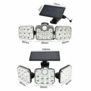 3 Head 138 LED Solar Motion Sensor Light Outdoor Garden Wall Security Flood Lamp