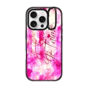 iPhone 16 Pro Impact Ring Stand Case MagSafe Compatible JE T'AIME- BOLD Colorful Romantic French Typography Love Romance Valentines Day Pretty Pink Clouds Hearts Sweet Elegant Fine Art Girly Abtract Painting Design