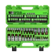 SWANLAKE 32 Piece Hex Bit Socket Set,SAE and Metric, 1/4'', 3/8', 1/2'' Drive...