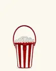 JW Pei Skylar Faux Pearl Embellished Bucket Bag - Red Popcorn Clutch