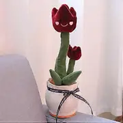 Talking Flower Plush Toy Dancing Talking Repeating Multifunctional Tulip Red Wine