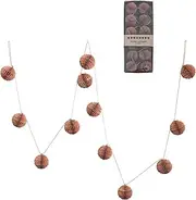 [Creative Co-Op] 72" L Handmade Recycled Paper Honeycomb Ball w/Gold Glitter, Peach Color Garland