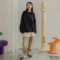 在飛比找momo購物網優惠-【MO-BO】MIT質感厚磅內刷毛圓領大學T(上衣)