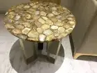 Natural Agate Coffee Table Top, Agate Geode Corner Table Top, Handmade Decor