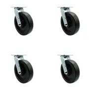 8 Inch Polyolefin Wheel Swivel Caster Set with Ball Bearing Service Caster Brand