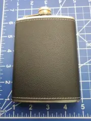 Black Stainless Hip Flask 8 oz. Includes FREE Funnel