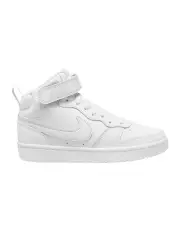 [Nike] Court Borough Mid 2 Grade School Sneakers in White