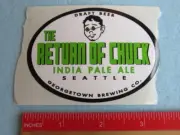 Beer Sticker ~ GEORGETOWN Brewing Co The Return of Chuck IPA ~ Chuck's Hop Shop