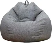 EverVanz 100×120CM Bean Bag Chair Cover,Adults Large High Back Bean Bag Sofa Cover Recliner Gaming Storage Bag for Indoor Outdoor BeanBag Chair,No Filling (XL, Grey)