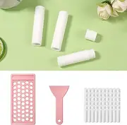 DJAPWPX 12-Pack Empty Twist-Up Lip Balm Tubes - DIY Refillable Containers with Filling Tray & Spatula | Plastic Tubes for Solid Perfume, Lip Gloss & CBD Balms (White)