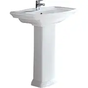 560*420*840mm RAK Washington Gloss White Ceramic Rectangle Pedestal Basin
