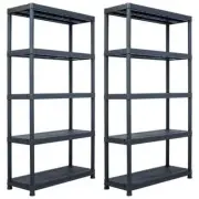 5 Tier Plastic Shelving Unit Household Storage Shelf Warehouse Garage Rack 2pcs