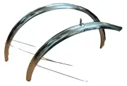 26" Mudguard Set Front and Rear Stainless Steel 58mm Width Round Profile