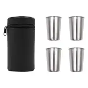 150ml Stainless Steel Shot Cups Portable Mini Wine Drinking Vessel Carrying Case