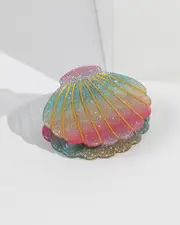 Multi Colourful Glitter Shell Claw Clip