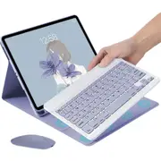 Bluetooth Wireless Keyboard Case Cover With Mouse For iPad 11 (A16) 2025 And 10th 10.9(2022)-Purple