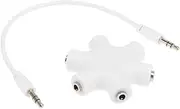 DOITOOL 5 Earphone Splitter Headset Splitter Audio Sharing Device Connector Audio Output Splitter Audio Signal Cable Adapter Adaptor Headphones Splitter Headphone Jack Splitter White