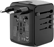 International Wall Charger,International Charger Travel Charger | Type C Adapter Portable Charger, USB Charger Fast Charging with 4 Outlets for US EU UK AUS