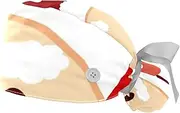 [WOSHJIUK] Working Hat 2 Pack Scrub Caps for Women,Santa Claus,Tie Back Cap Adjustable Scrub Hat