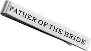 [VALICLUD] 1Pc Engraved Double Sided Tie Clip for Weddings Father Bride Loved You First Necktie Clasp present for Dads at Wedding Parties