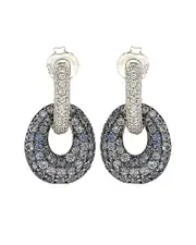 Suzy Levian 18K & Silver 1.95 ct. tw. Sapphire Drop Earrings NoSize NoColor