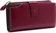 [SKUZA] Wallet,Card Bag,Women Purse Ladies Clutch Coin Card Holders Female Long Hasp Wallet Big Capacity Zipper Purses Women Leather Wallets (Black) (Color : Purple)