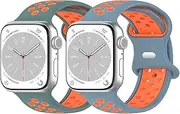 [Pailebi] Band Compatible with Apple Watch 38mm/40mm/41mm/42mm/44m/45mm/49mm, Soft Silicone Strap Breathable Waterproof for Apple Watch Ultra/Ultra 2 iwatch Series 9 8 7 6 5 4 3 2 1 SE SE 2 for Women Men