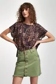 NEW OneTeaspoon OneTeaspoon WOMENS SUPER KHAKI VIPER HIGH WAIST SKIRT
