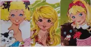 Swap cards Modern playing card back set of 3 Pretty Girls