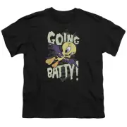 Looney Tunes Going Batty Kids Youth T Shirt Licensed Tweety Cartoon Tee Black