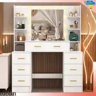 Large Dressing Table 7 Drawers Makeup Mirror Vanity Desk with 11 LED Bulbs White