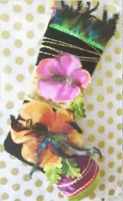Peacock Feathers Caribbean Style Christmas Stocking NWT
