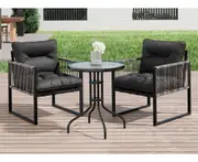 ALFORDSON Patio Outdoor Glass Side Table Lounge Chairs